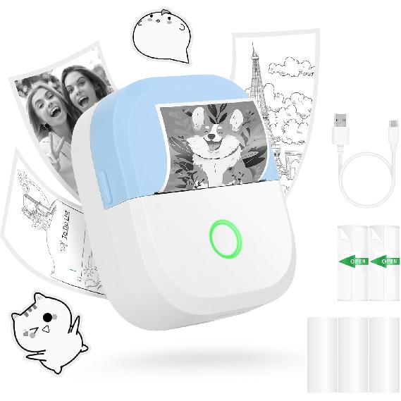 

mafiti Мини-принтер для наклеек Портативный Термальный Бесчернильный Беспроводной Bluetooth Принтер для телефона с Рисованием ИИ, для Учебных Заметок Фотографий Фото Скрапбукинга