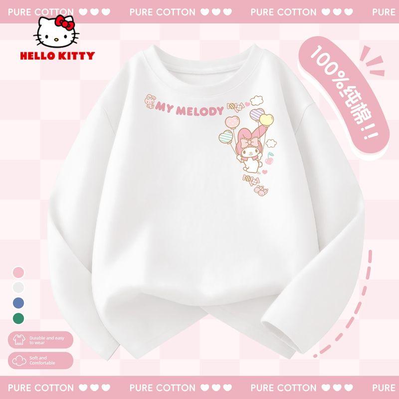 Hello Kitty Girls' Long-Sleeved T-Shirt 2026 New Kidsren's Spring Top Pink Spring Clothing Girls' Bottoming Shirt