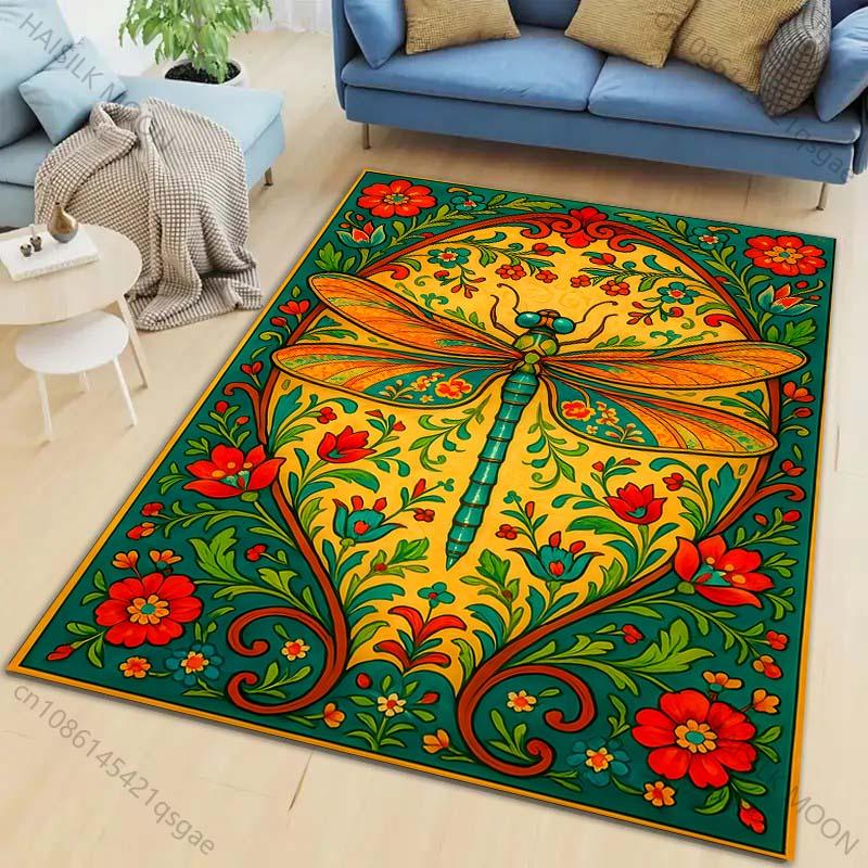 6 Stil Südostasiatischer Stil Tier Muster Teppich für Wohnzimmer Schlafzimmer Sofa Heimdekoration Rutschfeste Bodenmatte Große Größe
