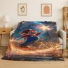 Cartoon M-Mario Bros Game Flannel Blanket Soft Warm Throw Blanket for Bedroom Living Room Bed Travel Camping Picnic Gift Kids