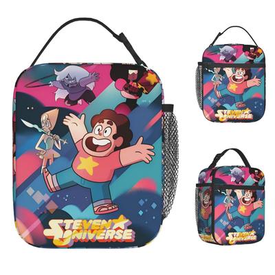 Steven Universe Lunch Bag For Child Custom Lunch Box Kawaii Outdoor Picnic Cooler Bag Convenient Oxford Tote Food Bags