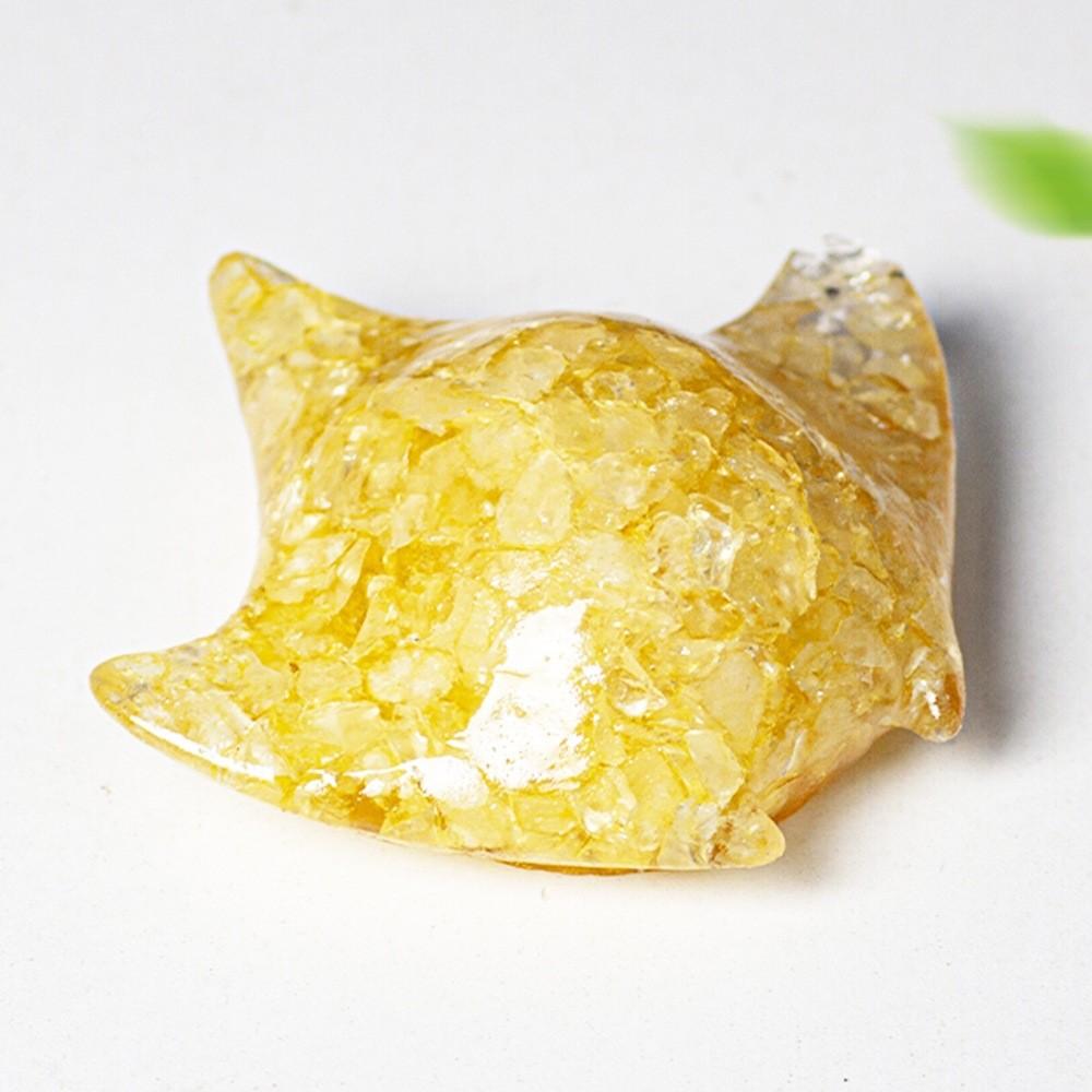 Natural Crystal Fish Resin Art Decor With Oceanic Animal Figurine For Office Desk Gifts