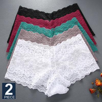 2 adet/takım yüksek bel seksi kadın çiçek dantel külot iç çamaşırı kısa kız külot S-XL külot kadın iç çamaşırı Intimates