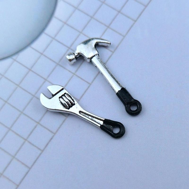 2Pcs Doll House Mini Home Decoration Simulation Maintenance Tool Wrench Hammer
