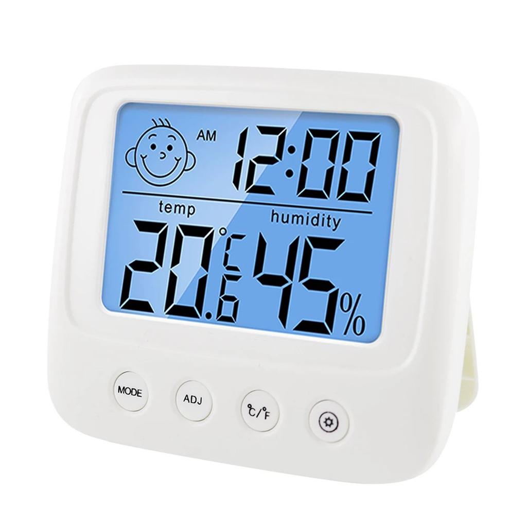 Indoor Temperature Humidity Meter Smile Face Model Alarm Date Display with Backlight Room