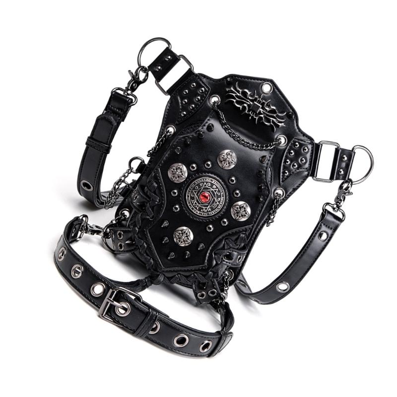 Bauchtasche Steampunk Punk Rock Mehrweg-Tragestil Rucksack Brusttasche Beintaschen Holstertasche Umhängetasche