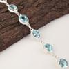 Sky Blue Topaz Gemstone 925 Sterling Silver Jewelry Handmade Women Bracelet 8.5" RB-2-5