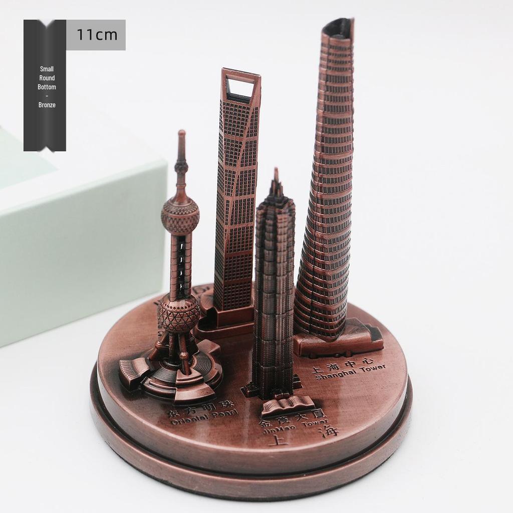 Shanghai Landmark Building Model: Oriental Pearl Tower, World Financial Center, Jin Mao Tower - Metal Creative Handicraft