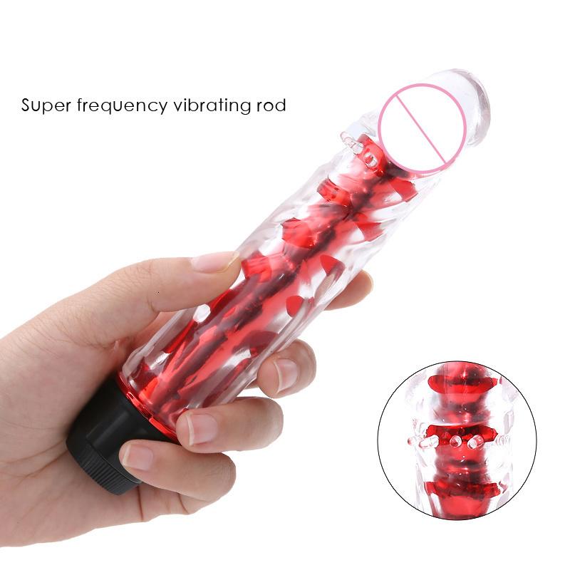 Jelly Vibrator Stick Long Anal Butt Plug Beads Silicone G-Spot Massager Adults Female Sex Toys For Couples Masturbation