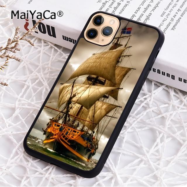 MaiYaCa Sailing Ship Boat Colorful Phone Case Cover For iPhone 17 Air 16 15 Plus 11 12 13 14 Pro Max  Coque