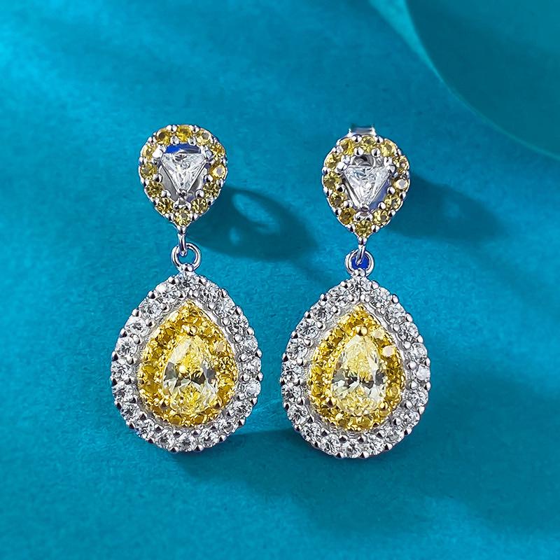 

2024 Серьги-пусеты с цирконом в форме капли: Новый тренд моды из серебра S925 S925 Silver