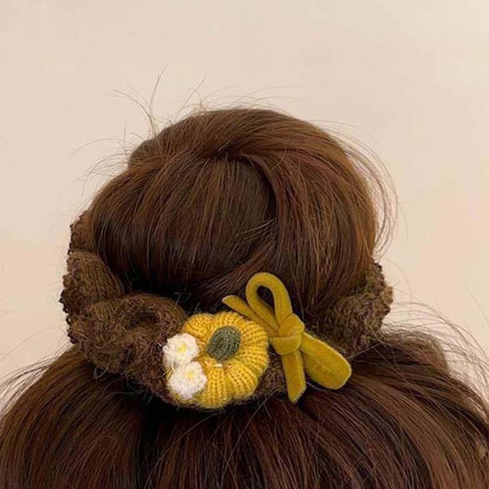 Large Intestine Circle Knitted Hair Ring Embroidered Horse Scrunchie Hair Band