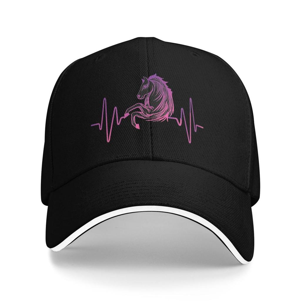 Hjerterytme Hest Grafikk Hestebasert Baseballcaps Snapback Baseballhatter Pustende Avslappet Casquette Utendørs for Menn og Kvinner