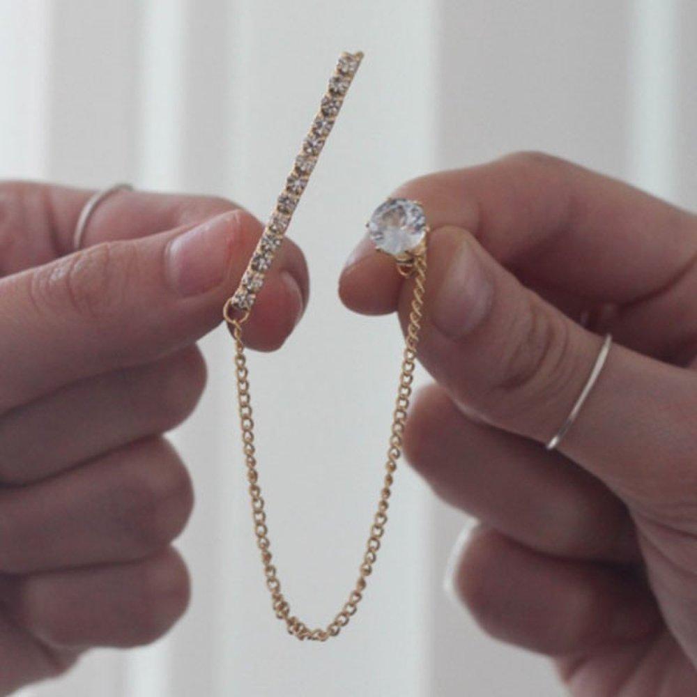 Earrings Fashion Earrings Ggd Crawler Hook Stick Cubic Link Ver.2