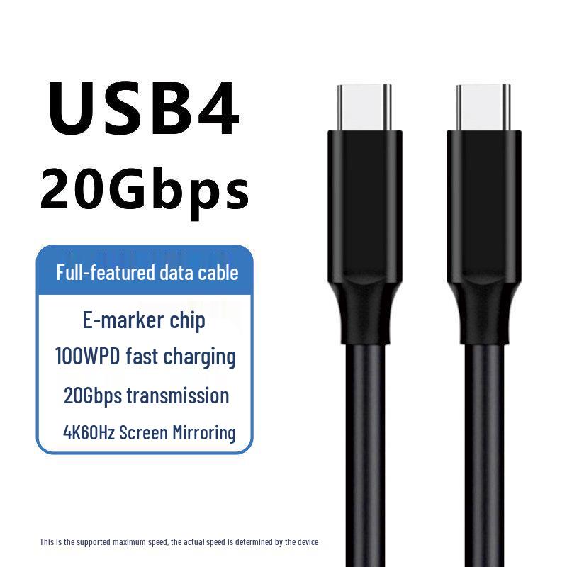 

USB4 Type-C Dual Elbow Cable - Thunderbolt 3/4, PD240W, Fast Charging, & Video Transfer
