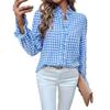 2026 Spring/Summer Women's Elegant Ruffle Plaid Long Sleeve Shirt