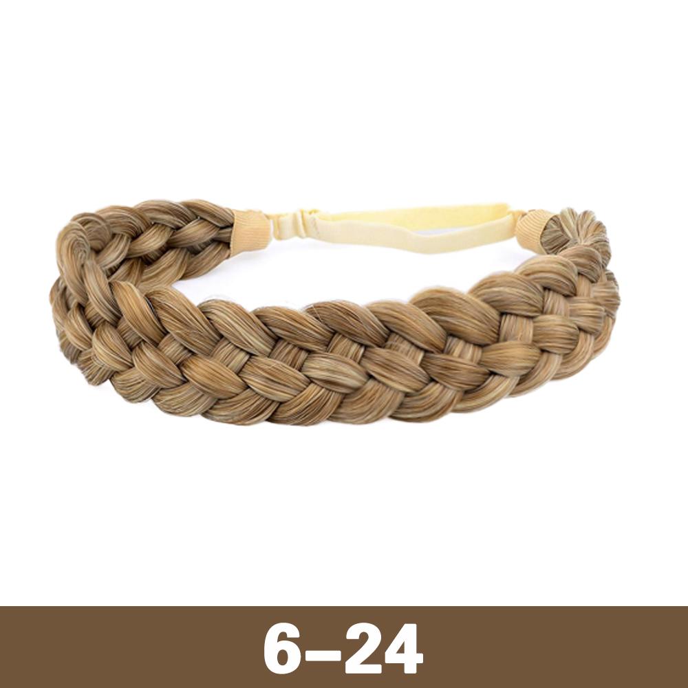 

XINRAN Синтетические волосы Плетеная повязка на голову Классические объемные широкие плетеные косы Эластичный парик для женщин девушек Стильные аксессуары для волос 22cm