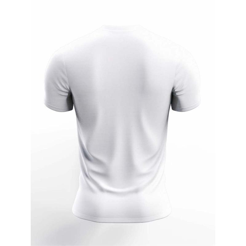 European Size Men's Soccer Jersey-Style T-Shirt - Heavy-Duty Cotton Short Sleeve Tee with Black & White Soccer Print, Double-Needle Stitched Neckline