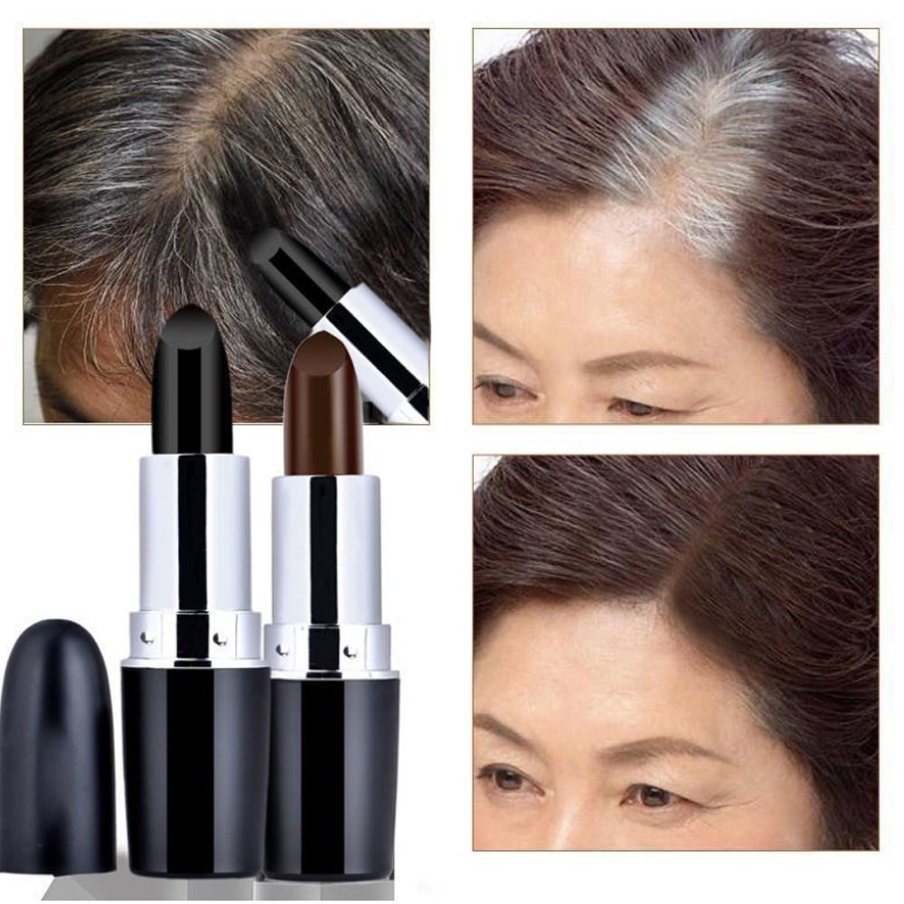 White Hair Stick, Gray Hair Stick, Gray Hair Cover Lipstick, Thinning Hair Rouge, Dark Brown 1 pcs