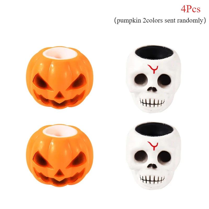 Halloween Pumpkin Ghost Skull Bat Squeeze Pinch Toys Silicone Stress Relief Fidget Toys for Kids Adults Party Favor Gifts Toys