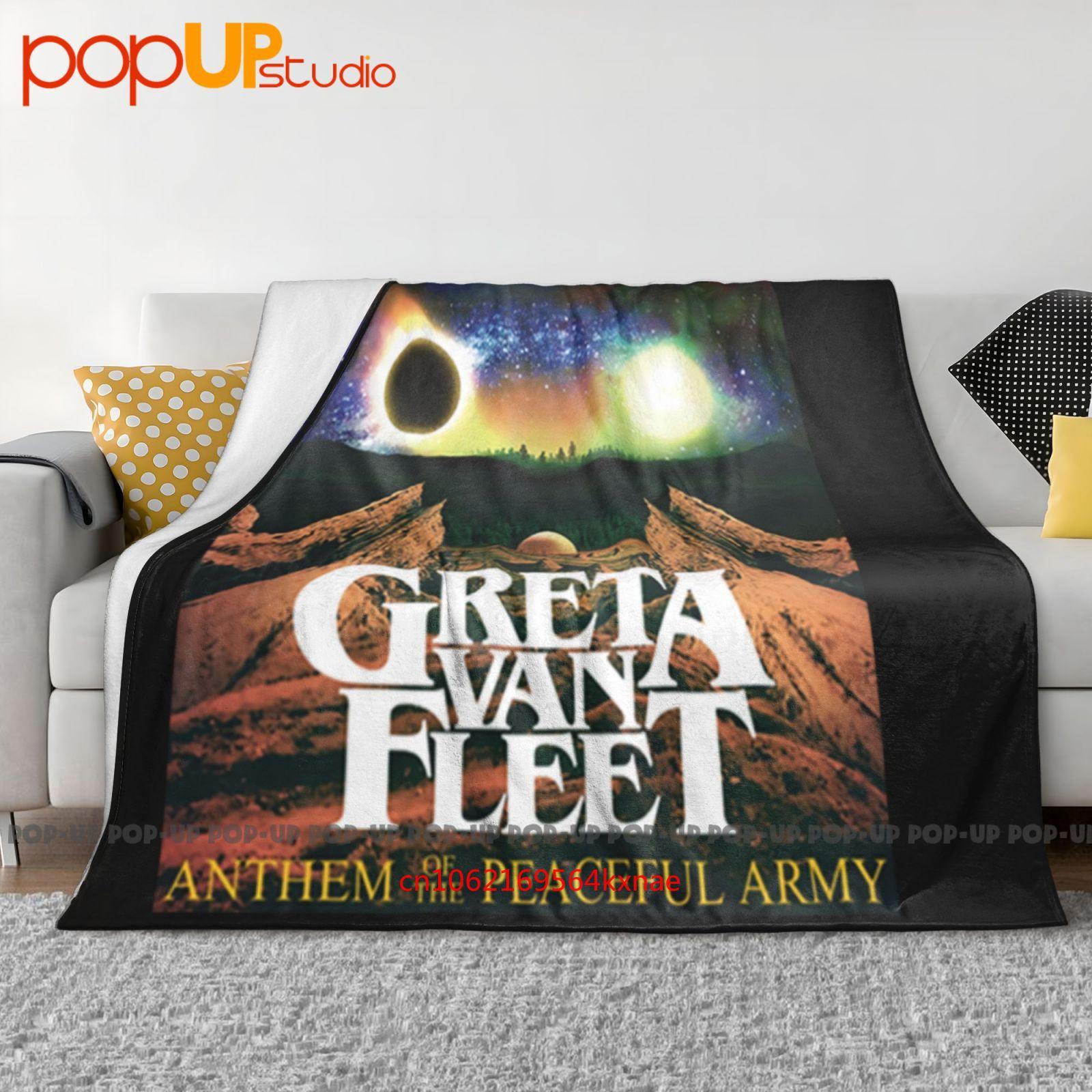 Greta Van Fleet March Of Peaceful Army Tour 2019 Ультрамягкое Одеяло Стеганое Зимнее Покрывало на Диван Покрывала на Кровать 30x40in
