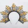 Lolita Gothic Flower Halo Crown Headpiece Women Sun Goddess Baroque Angel Butterfly Cross Crown Headband Finished Product