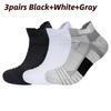 3 Pairs Terry Loop Sports Socks – Breathable Mesh, Cushioned & Moisture-Managed for Running, Hiking, Basketball