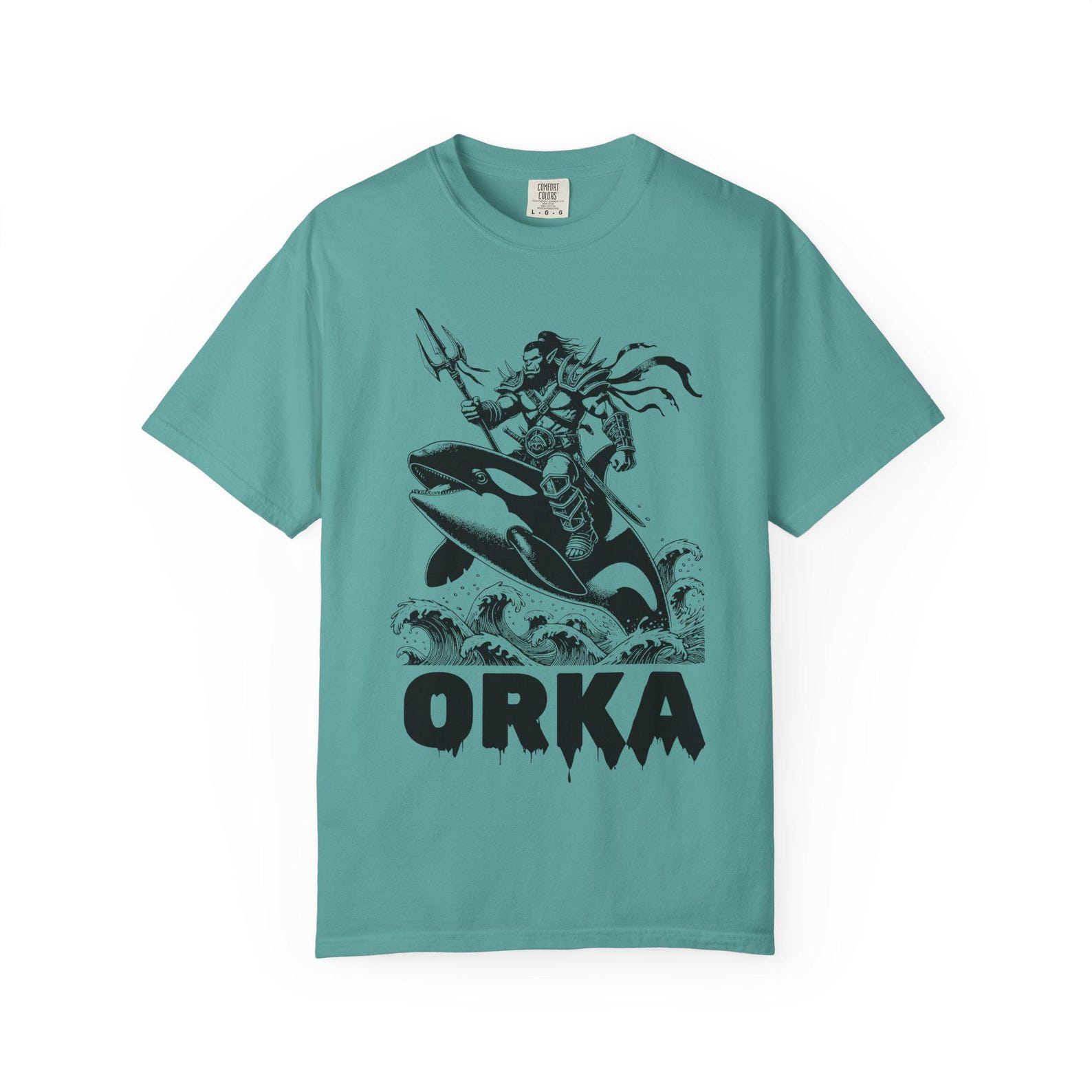 Orka Rider T-shirt | Orca Whale Illustration, Orka Text 4XL