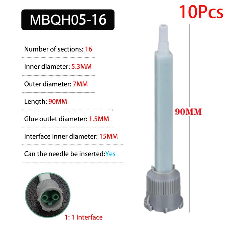 10Pcs Epoxy Adhesive Mixing Nozzles,Glue Static Mixer ,Adhesive Mixing Tube (1:1 Ratio)For Ab Glue Gun, Liquid Mix