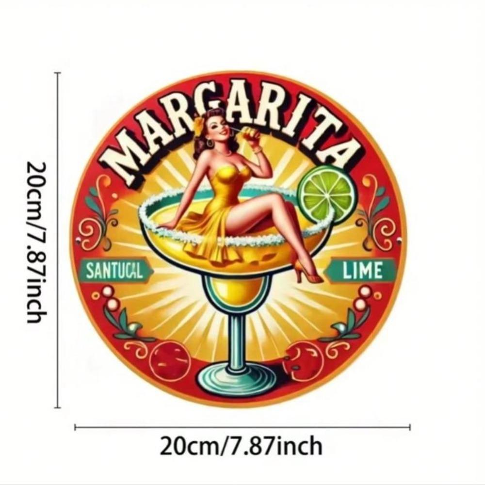 Vintage kovové nástěnné umění Margarita Koktejl Znamení Retro Domácí Bar Kavárna Dekorace Garáž Zadní dvorek