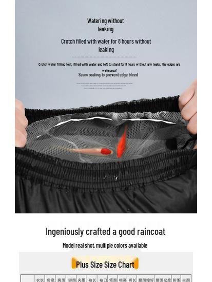 Extra Large Full-Body Raincoat and Pants Set for Cycling