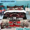 Custom Name 3PCS Cult Lamb Game Fantasy Bedding Set,Including  Duvet Cover And 2pcs Pillowcases Perfect for Bedroom,Dormitory,Fan Christmas gift