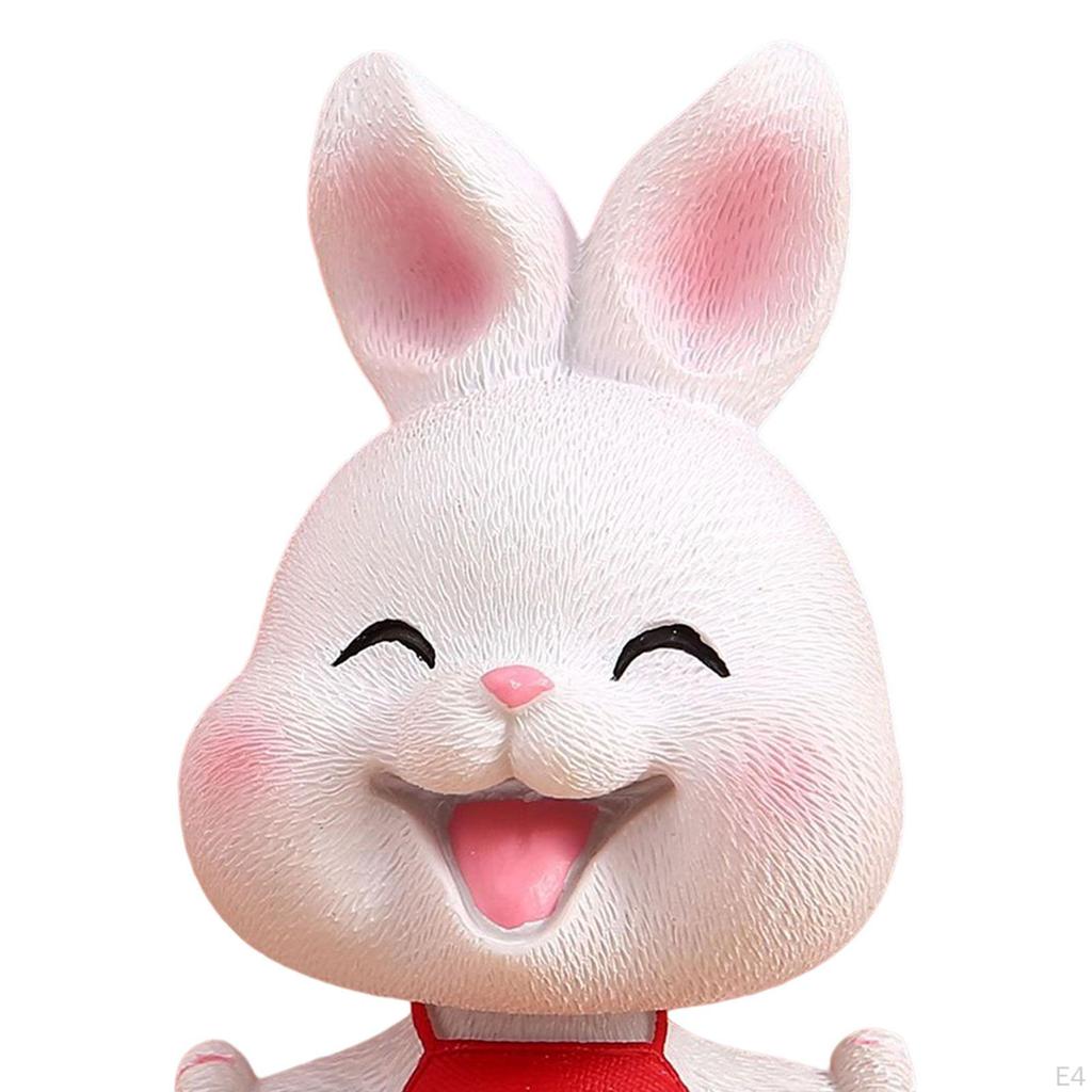 Statue Bunny Small Figurine for Office Cake Toppers Home Decor