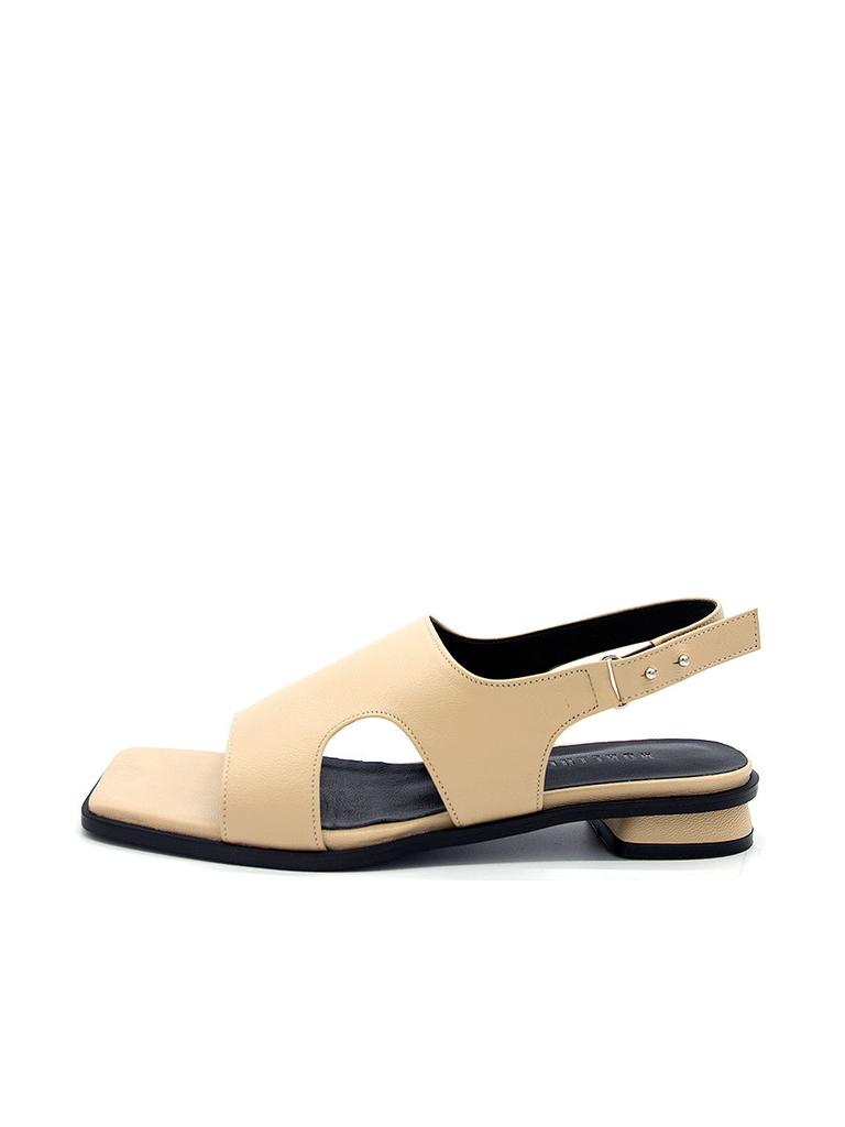 Nontheless Salt Button Flat Sandals Beige N-189/Bg