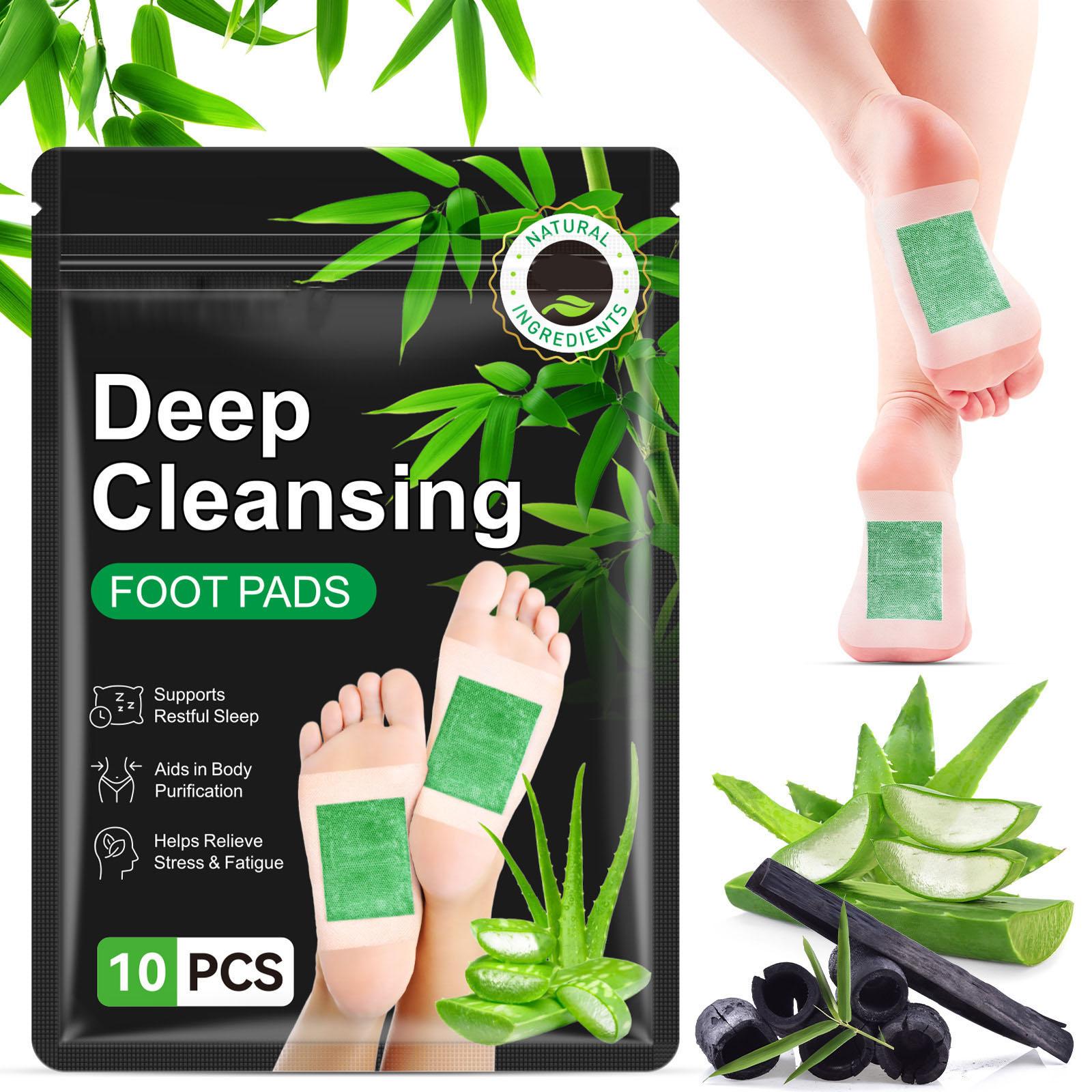

Aloe Charcoal Foot Patches, 10 Patches Per Bag, Deep Cleansing Foot Patches , Promotes Restful Sleep, Helps Purify The Body one size