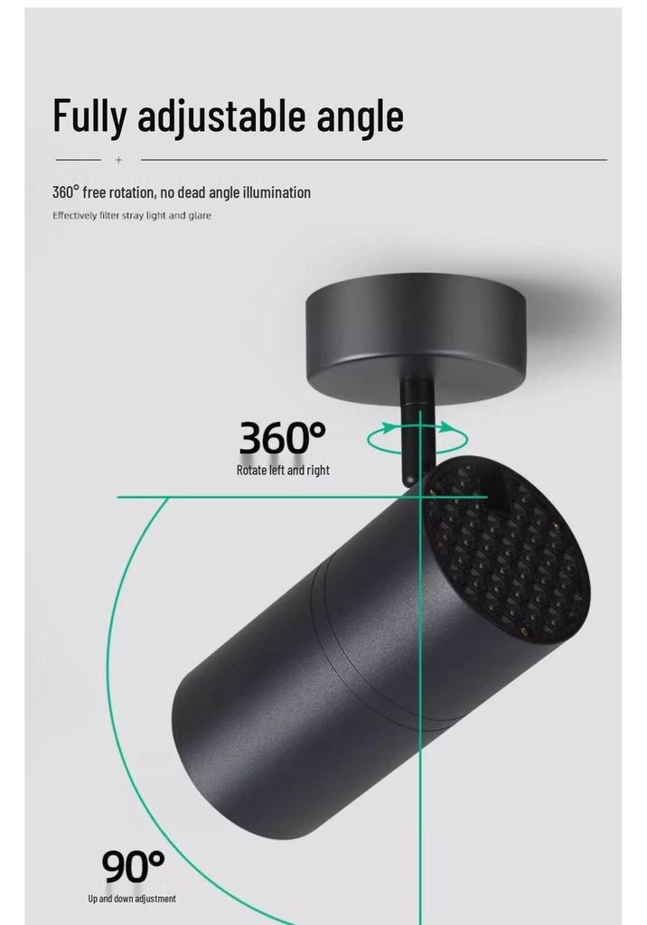 COB LED Surface-Mount Spotlight for Retail and Home Background Walls