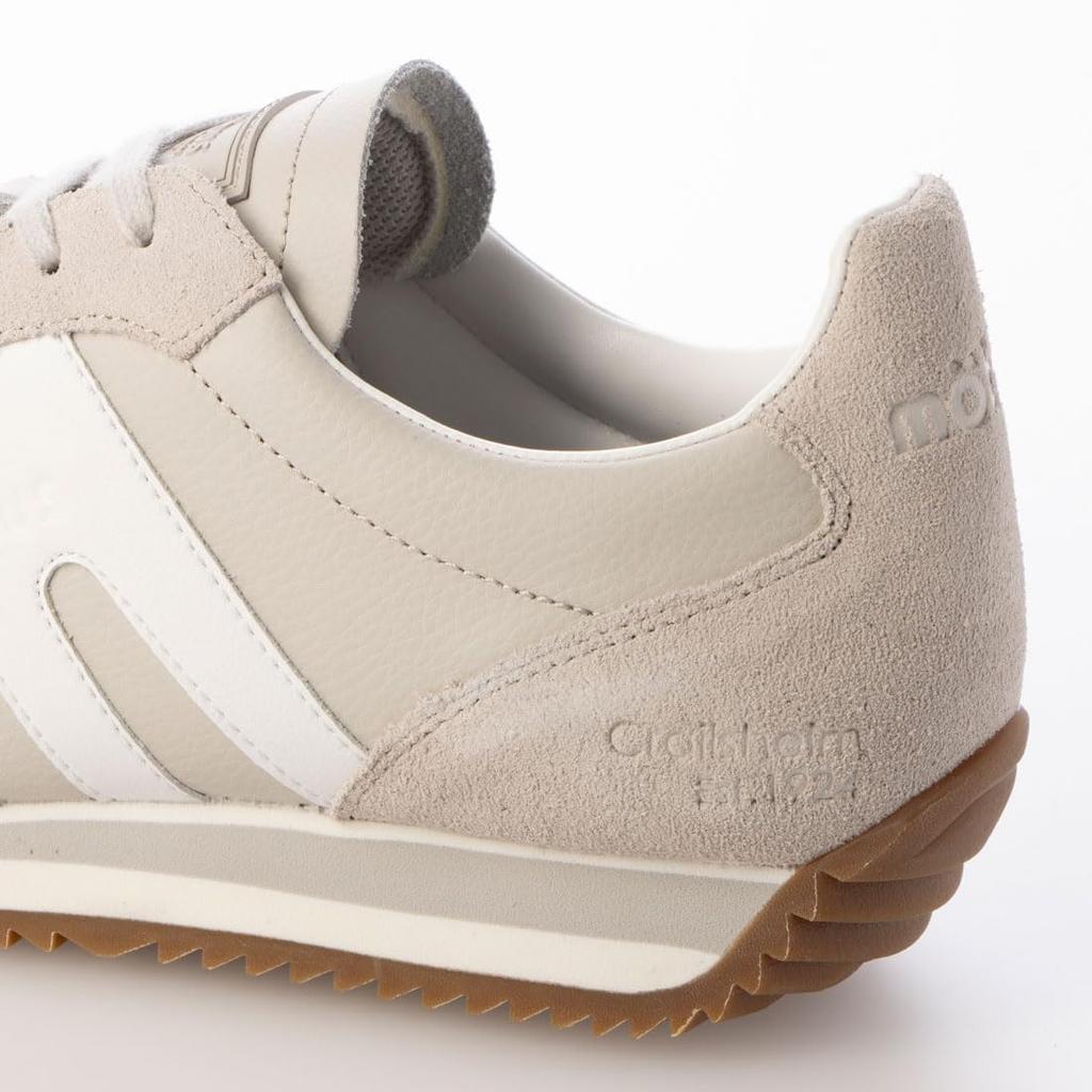 Mobus Men's Leather Sneakers, Genuine Leather, Sports, Casual, Walking Shoes with Archwave Insole, Current Model BISMAR2 (LT.GREY/WHITE, Size 25.0 cm)