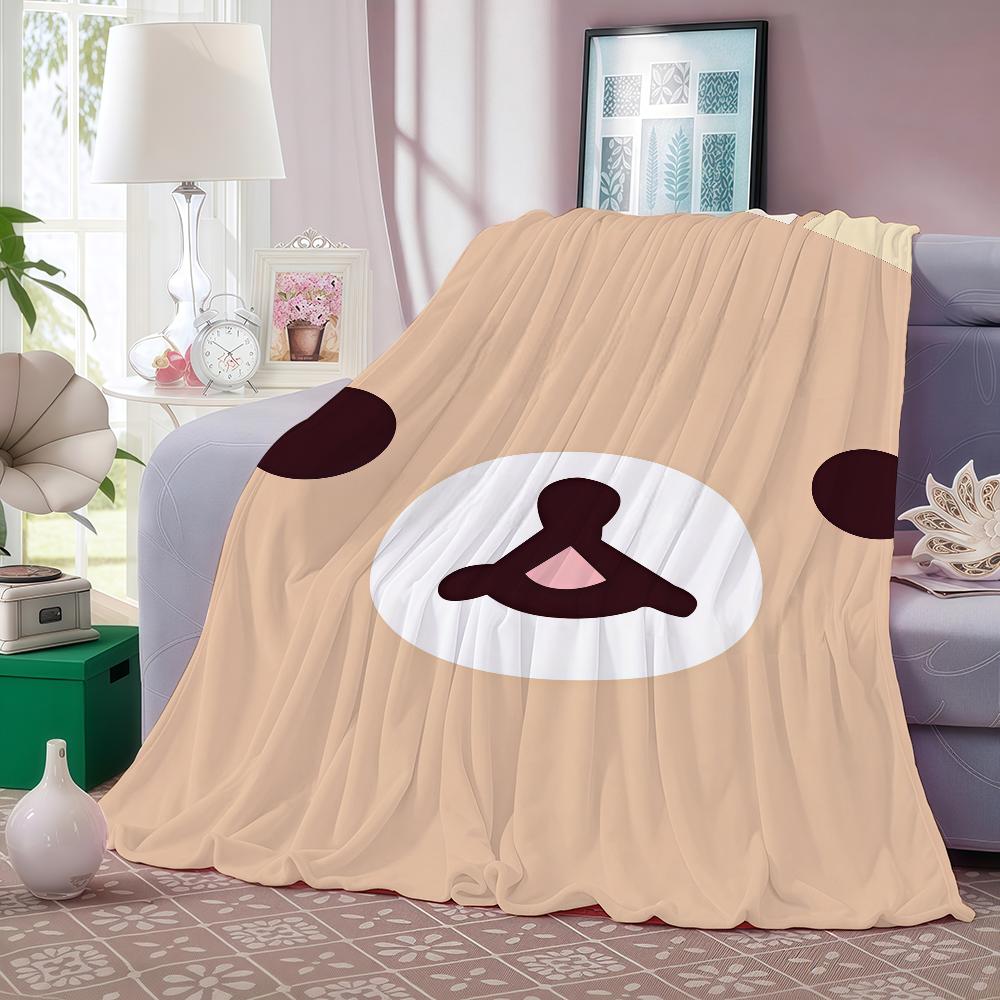 Cartoon R-rilakkuma Anime Blanket Warm And Soft Suitable For Bedroom Living Room Sofa Bed Office Travel Camping