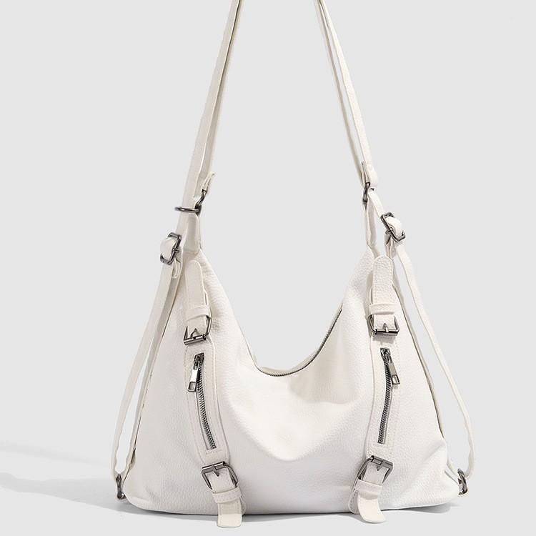 Fashion Versatile Backpack Retro Soft Leather Large Capacity Backpack for Women 2025 New Commuter Single Shoulder Crossbody Tote Bag