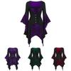 Women's Vintage Skull Head Medieval Gothic Witch Cosplay Costume Dress For Halloween Party