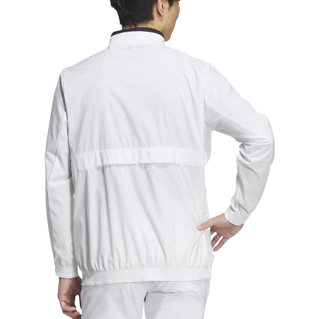 Adidas SS23 Solid Color Zip-Up Fitness Top Men Tops White HS9995