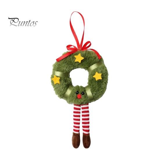 Holiday Gift Box Fillers Fluffy Christmas Hanging Ornaments, Small Wreath/Tree Plush Doll Pendant, Winter Xmas Toys for Windows Tree Decoration