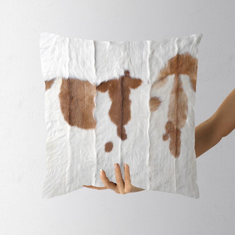 Plush Cow Print Pillowcase 50x50cm Double-sided Cushion Cover Artistic Color-block Throw Pillow Cover Home Decor