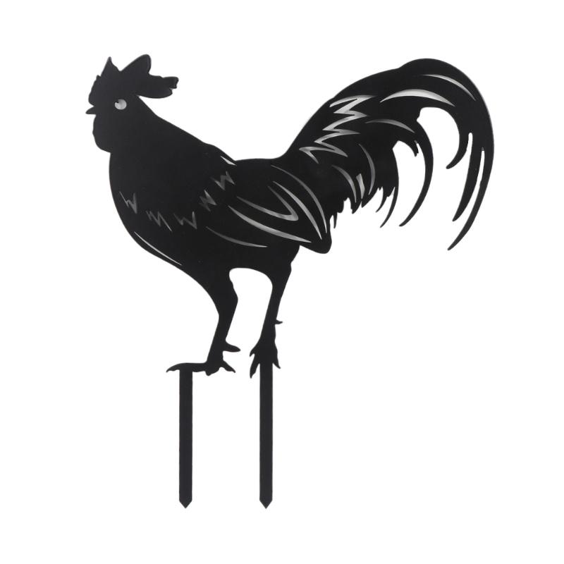 Metal Garden Stakes Rooster Hen with Chicks Outdoor Art Animal Decorations Outside Decor Yard Garden Ornaments