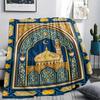 1Pc Muslim Print Flannel Blanket, High quality Comfortable for All Seasons, Home Decor, Warmth and Comfort, Perfect for Christmas Gifts W130