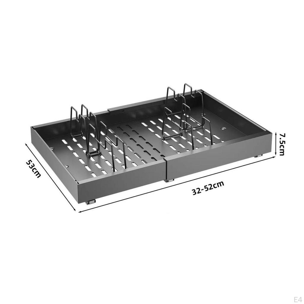 Cabinet Organizer Pull Out Storage Rack Expandable Shelf Carbon Steel Deep Suitable for