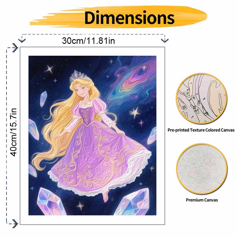 Disney Princess Galaxy Painting by Numbers Hand Filled Drawing Art Kit Home Decor