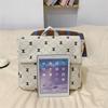 Vintage Corduroy Backpack Women's Bow Print Large Capacity Backpack
