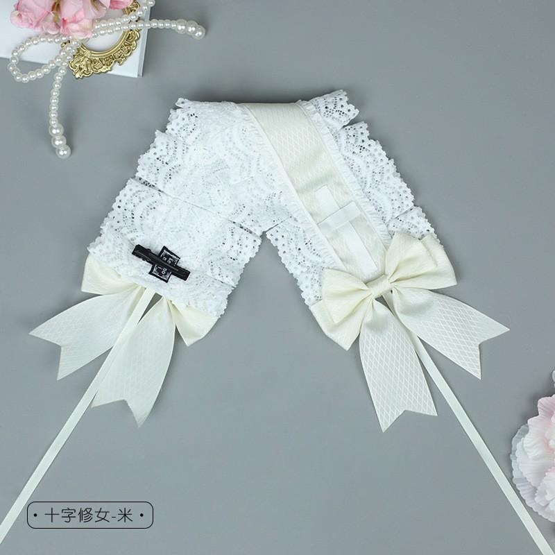 Süßes Spitzen-Schleifen-Stirnband Mädchen Japanisch Kawaii Lolita Haaraccessoire Weiches Feminines Stirnband Mit Breitem Band