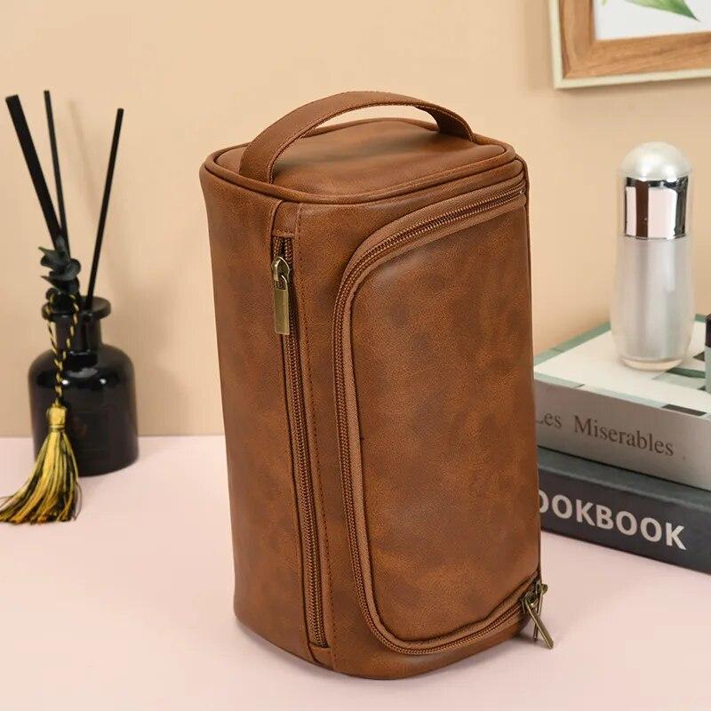Menn Vintage Luksus Toalettveske Reise Nødvendig Business Kosmetisk Makeup Cases Mann Hengende Oppbevaring Organizer Vaskeposer